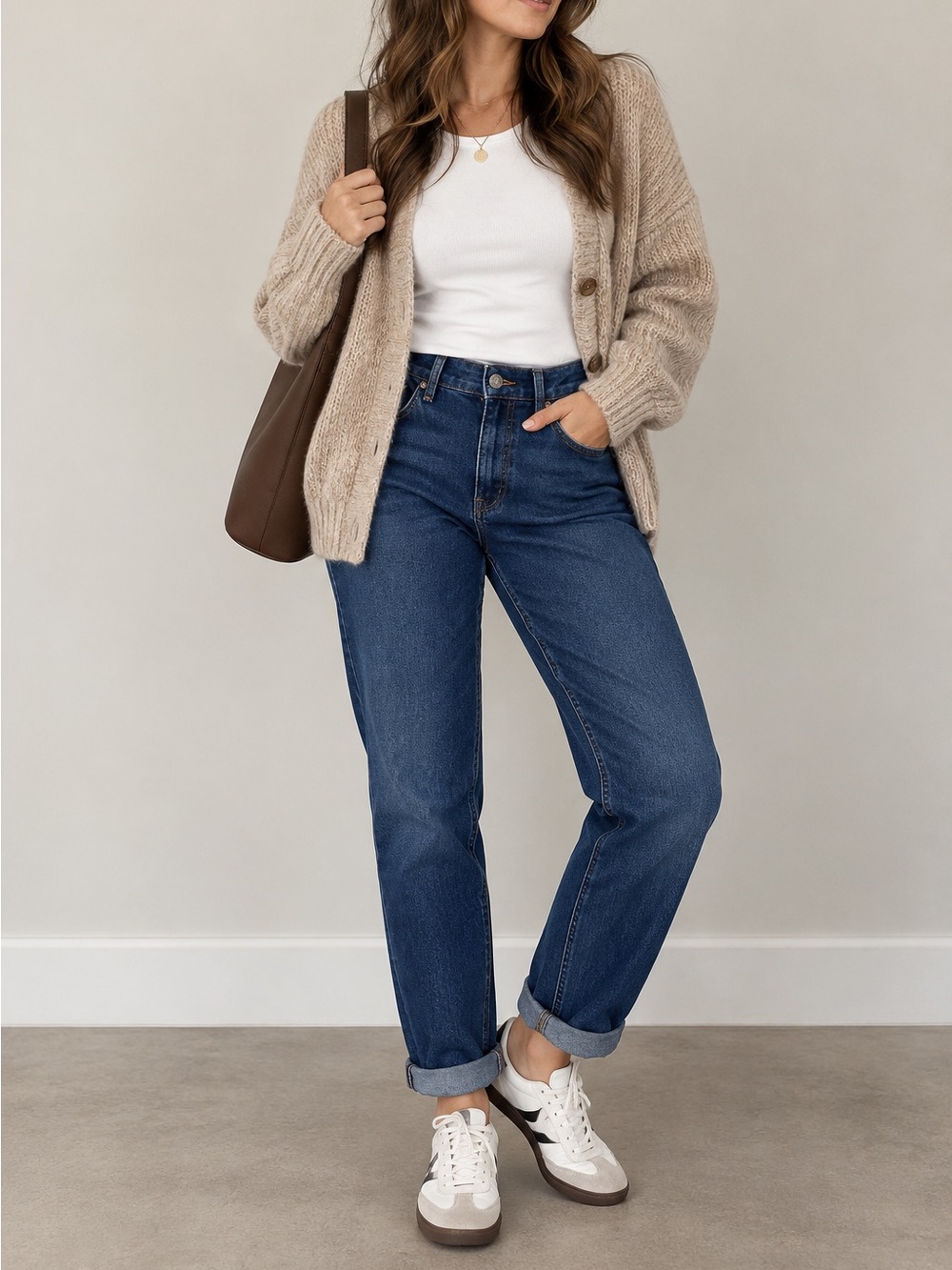Mott & Bow Boyfriend Jeans Dark Indigo High Rise Relaxed Straight Leg Denim